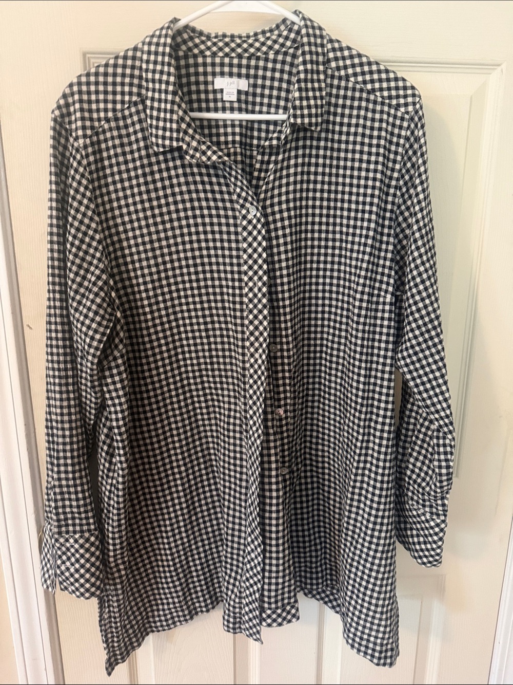 J. Jill Black and White Gingham Shirt